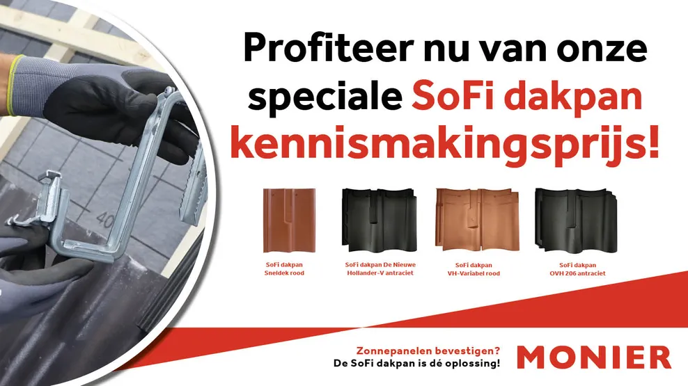 Tijdelijke prijsverlaging op SoFi dakpannen Monier