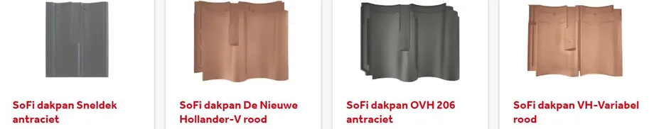 Vier modellen Monier SoFi dakpannen
